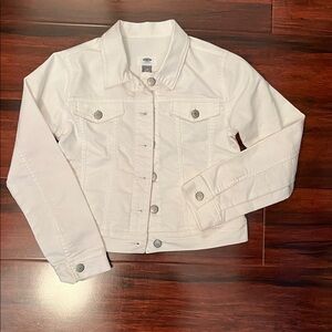 Old Navy Light Weight White Denim Jacket Girl's L 10/12